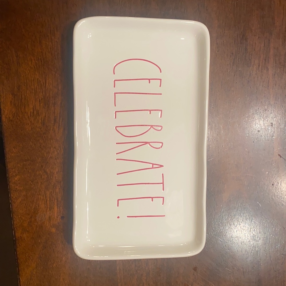 Rae Dunn Celebrate Platter Plate Excellent condition